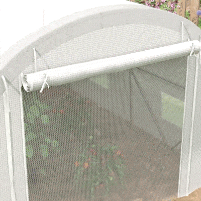 Outsunny Polytunnel Greenhouse 6x3m White with Mesh Door