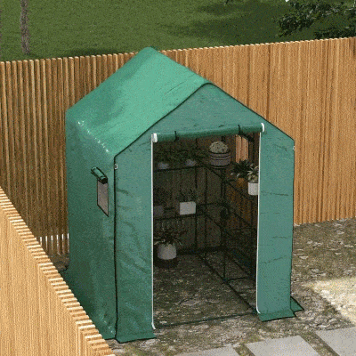 Outsunny 4.6' x 4.7' Portable Greenhouse, UV Resistant, Green