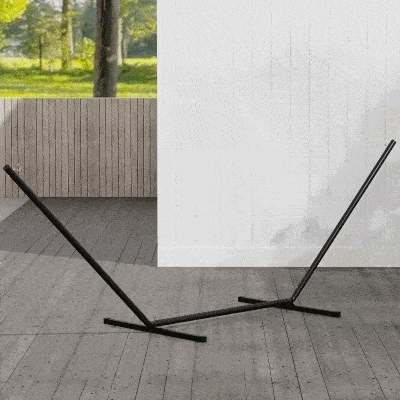 Outsunny Suporte para Cama de Rede de Metal Estrutura para Cama de Rede Carga 120 kg 360x92x112 cm Preto