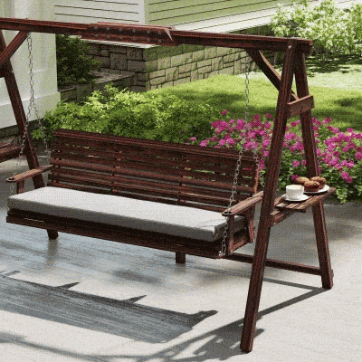 Outsunny Dondolo da giardino 243cm x 134cm x 170cm Carbonizzato