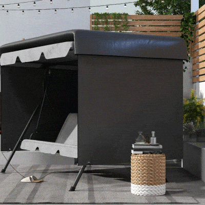 Outsunny Gartenmöbelabdeckung Abdeckung Schutzhülle für Outdoor-Möbel, 215 cm x 155 cm x 150 cm, Dunkelgrau