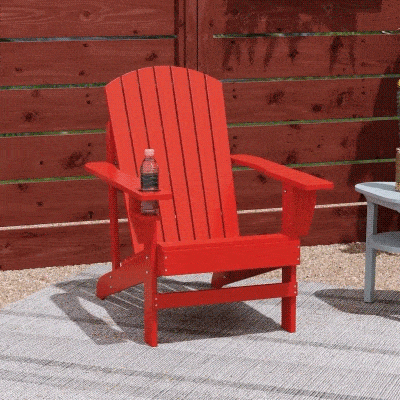 Outsunny Andirondack Gartenstuhl Gartensessel Outdoor-Sessel, 72 cm x 97 cm x 92 cm, Rot