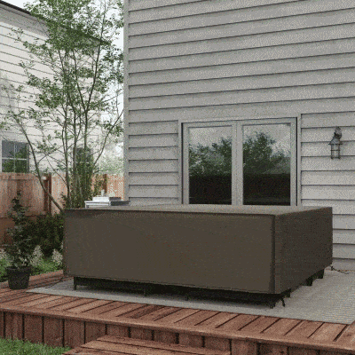 Outsunny Large Square Patio Garden Furniture Set Cover 600D Oxford Waterproof, 230 x 230 x 70cm, Grey
