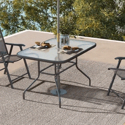 Outsunny Tavolo da giardino 120cm x 80cm x 70cm Grigio carbone