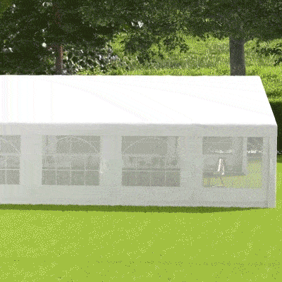 Outsunny Tendone da Giardino 12x6m con Pareti Rimovibili Bianco