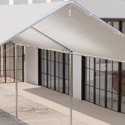 Prelata auto, cu kit ancorare, 5.95x2.9x2.6m, alba