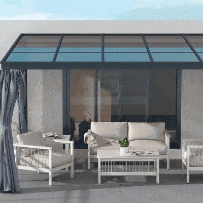 Outsunny Hardtop Gazebo Aluminium Grey 4x3m