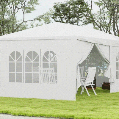 Outsunny Gazebo Tendone per Feste 6x3m con Pareti Rimovibili