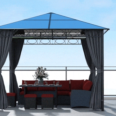 Outsunny Hardtop Gazebo Steel/Aluminium 3x3m Grey