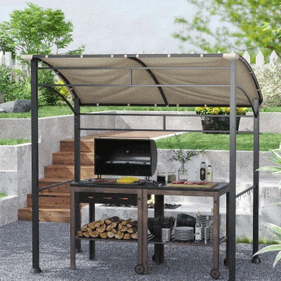 Grill Gazebo 215cm x 150cm x 220cm Khaki