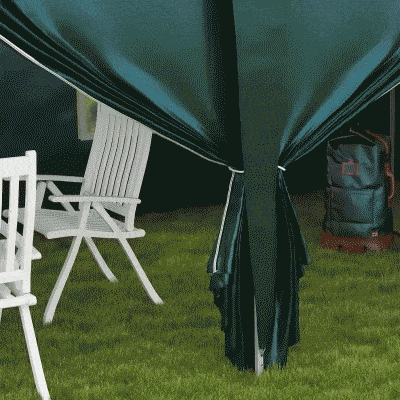 Outsunny Pop-Up Gazebo 3x6m with Curtains Dark Green
