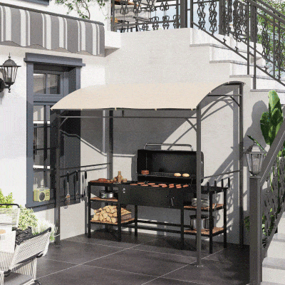 Outsunny Pawilon grillowy z daszkiem, ogrodowy, odporny na ogień