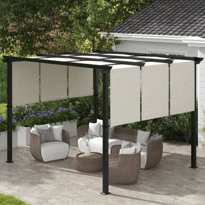 Outsunny Pergola 357cm x 296cm x 235cm beige