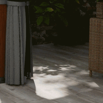 Outsunny Pérgola de jardín con techo rígido de metal galvanizado, estructura de aluminio, cortinas y mosquiteros, 3x4 m