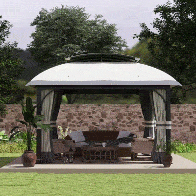 Outsunny Pawilon ogrodowy 4x3,3 m, wodoodporny, stabilny, metalowy