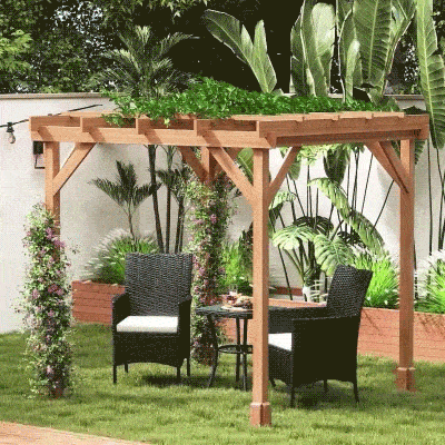Pergola 200L x 200W x 214H cm Dark brown