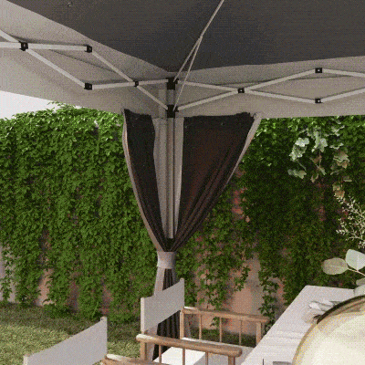 Outsunny Gazebo Pieghevole 3.6x3.6m con Altezza Regolabile Grigio