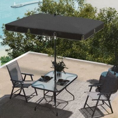 Outsunny Sonnenschirm Strandschirm Gartenschirm Schirm Balkonschirm Sonnenschutz knickbar Grau