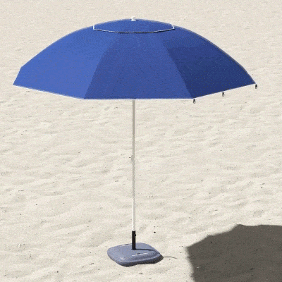 Outsunny 2-in-1 Sonnenschirm Strandmuschel Strandschirm Sonnenschirm, 210 cm x 210 cm x 222 cm, Blau + Weiß