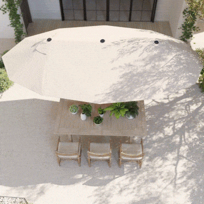 Umbrela de Gradina Impermeabila si Anti-UV Bej, 460x270x240cm