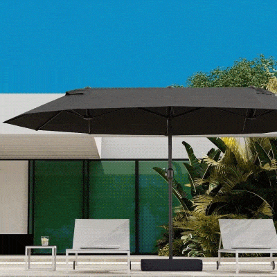 Outsunny ombrellone 460x270x240cm Grigio