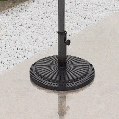 Outsunny Base para Sombrilla de Jardín Peso Neto 14 kg Soporte de Parasol Apto para Postes de 35mm/38mm/48mm Rellena de Cemento Metal para Terraza Exterior Ø49x32 cm Negro