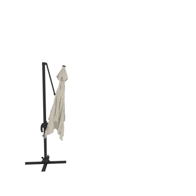 Outsunny Cantilever Umbrella 2.7m Cross Base Cream White