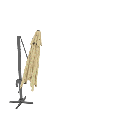 Outsunny Parasol desplazado 3 m cuadrado giratorio a 360° con mecanismo hidráulico doble techo base cruzada mástil de aluminio Beige