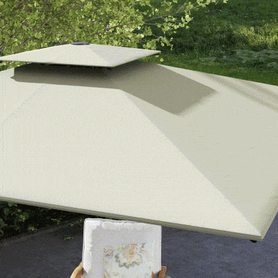 Outsunny Ombrellone 247cm x 247cm x 268cm grigio chiaro