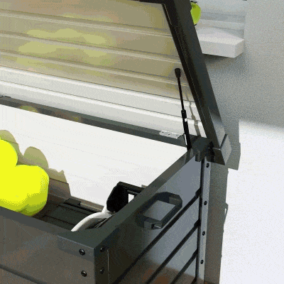 Outsunny Baú de Exterior 295 L Baú de Armazenamento de Aço Galvanizado com 1 Fechadura para Jardim 100x62x65 cm Cinza Escuro