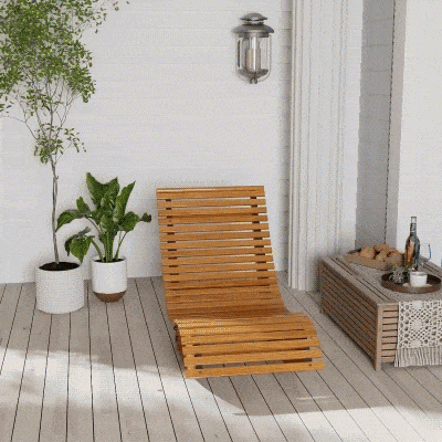 Outsunny Sedia a Dondolo da Giardino Ergonomica a S in Legno