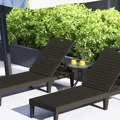 Outsunny Set 2 Lettini Sdraio con Schienale a 4 Regolazioni Nero