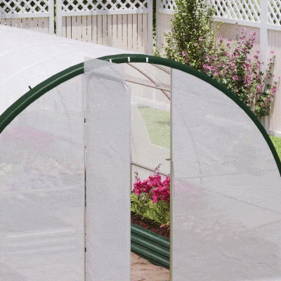 Seră Tip Tunel cu 2 Uși, 600x300x200 cm, Alb