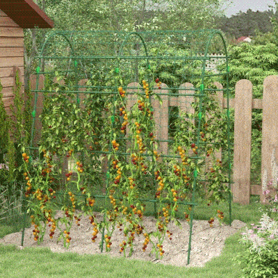 Outsunny Großer Rankbogen, Vogelschutznetz, einfache Montage, Metall, 144 x 167 x 206 cm