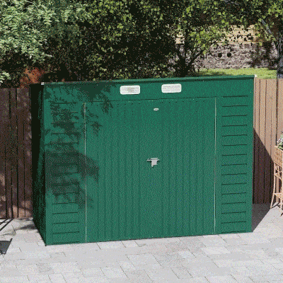 Outsunny Galvanised Steel Shed Green 3.7x7.9ft