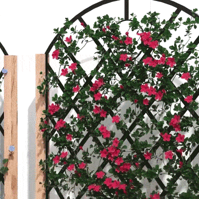 Outsunny Zestaw 2 skrzyń ogrodowych z kółkami i kratką do pnączy