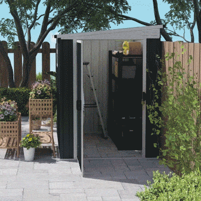 Outsunny Casetta da Giardino in Acciaio 1.2x1.9 m Grigio Scuro