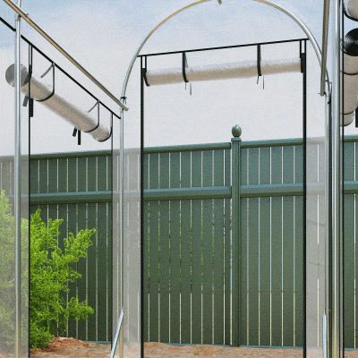 Outsunny Invernadero de Túnel 3x1x2 m con 8 Puertas Enrollables y Estructura de Acero Galvanizado Anti-UV Transparente