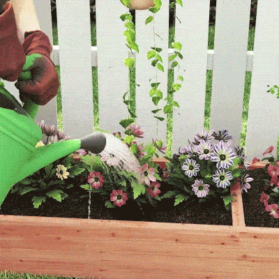 Outsunny Jardinera elevada con celosía lateral y superior, macetero orificios de drenaje, 200x44x113,5cm, madera natural