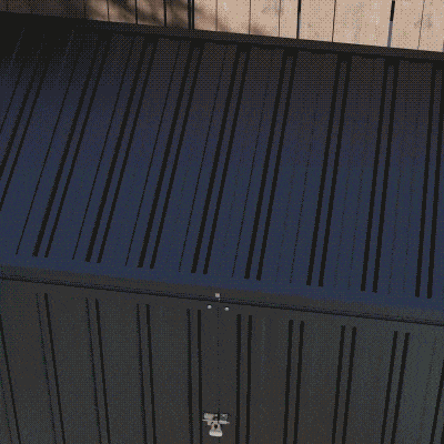 Outsunny Cobertizo para Contenedor de Basura Doble de Acero Galvanizado de 240L con Tapa Abatible y Puertas con Cerradura Gris