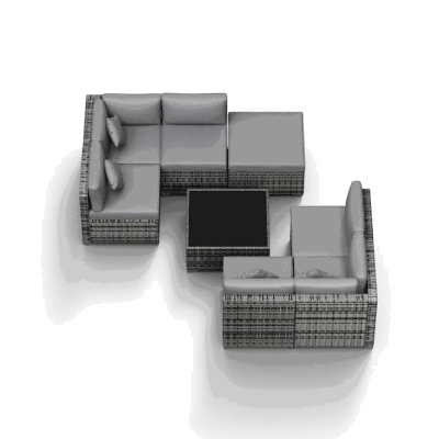 Outsunny 8-Piece Rattan Corner Sofa Set Grey