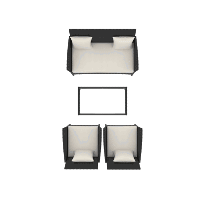 Outsunny Set da Giardino 4pz 2 Sedie Poltrona 2 Posti e Tavolino