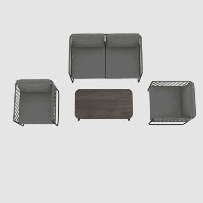 Outsunny 4 Piece Rattan Garden Furniture Set, 4 Seater Wicker Outdoor Sofa Set with 2 Armchairs, Loveseat, Tempered Glass Top Coffee Table, Cushions, Patio Conservatory Set for Balcony, Dark Grey