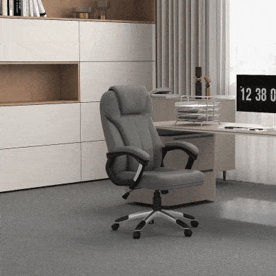 Vinsetto Bürostuhl Schreibtischstuhl Chefsessel, höhenverstellbar, Wippfunktion, 6 cm x 75 cm x 120 cm, Grau