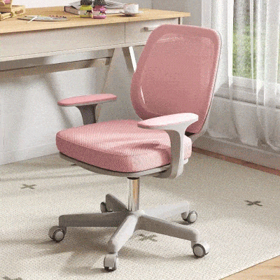 Vinsetto Bürostuhl, Ergonomisch Schreibtischstuhl mit Drehfunktion, Höhenverstellbar 55 x 48 x 82,5-94,5 cm Rosa