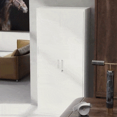 HOMCOM Archivador con Llave Estantes Ajustable Armario Archivador Metálico para Oficina Estudio Salón 80x40x180 cm Blanco