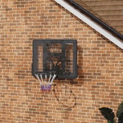 SPORTNOW Wandmontierter Basketballkorb, Reißfestes Netz, wetterbeständig, widerstandsfähig, für drinnen und draußen, Schwarz