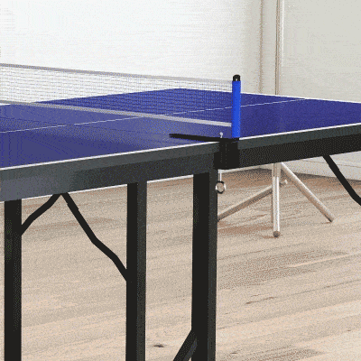 HOMCOM Mesa de Ping-Pong Plegable con Red y Marco de Acero para Interior y Exterior 182x91x76 cm Azul