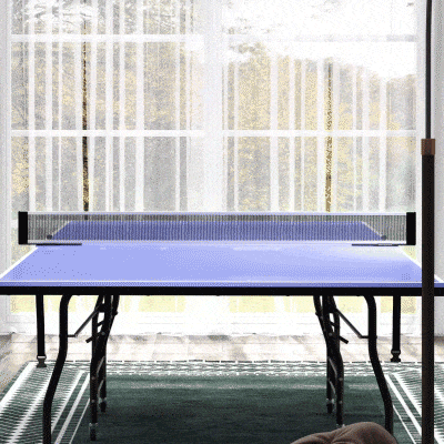 SPORTNOW Mesa de Ping-Pong Tamaño Estándar con 4 Ruedas Red 2 Paletas y 3 Pelotas para Interior 274x152,5x76 cm Azul