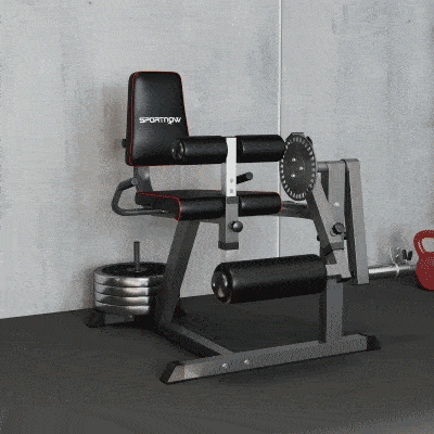SPORTNOW Leg Raise & Curl Machine Adjustable Plate-Loaded